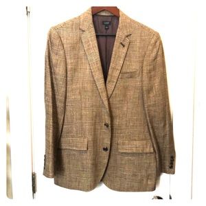 Silk/linen plaid blazer
